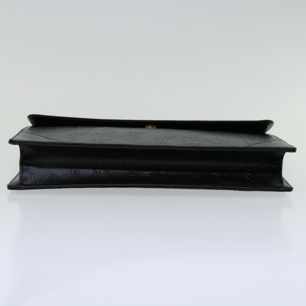 SAINT LAURENT Clutch Bag Leather Black Auth ep3667
