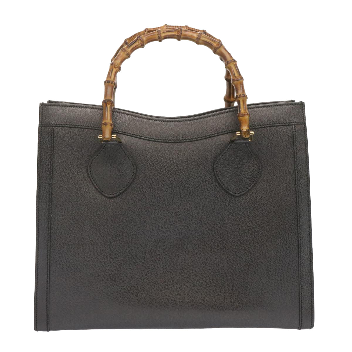 GUCCI Bamboo Tote Bag Leather Gray Auth ep3668 - 0