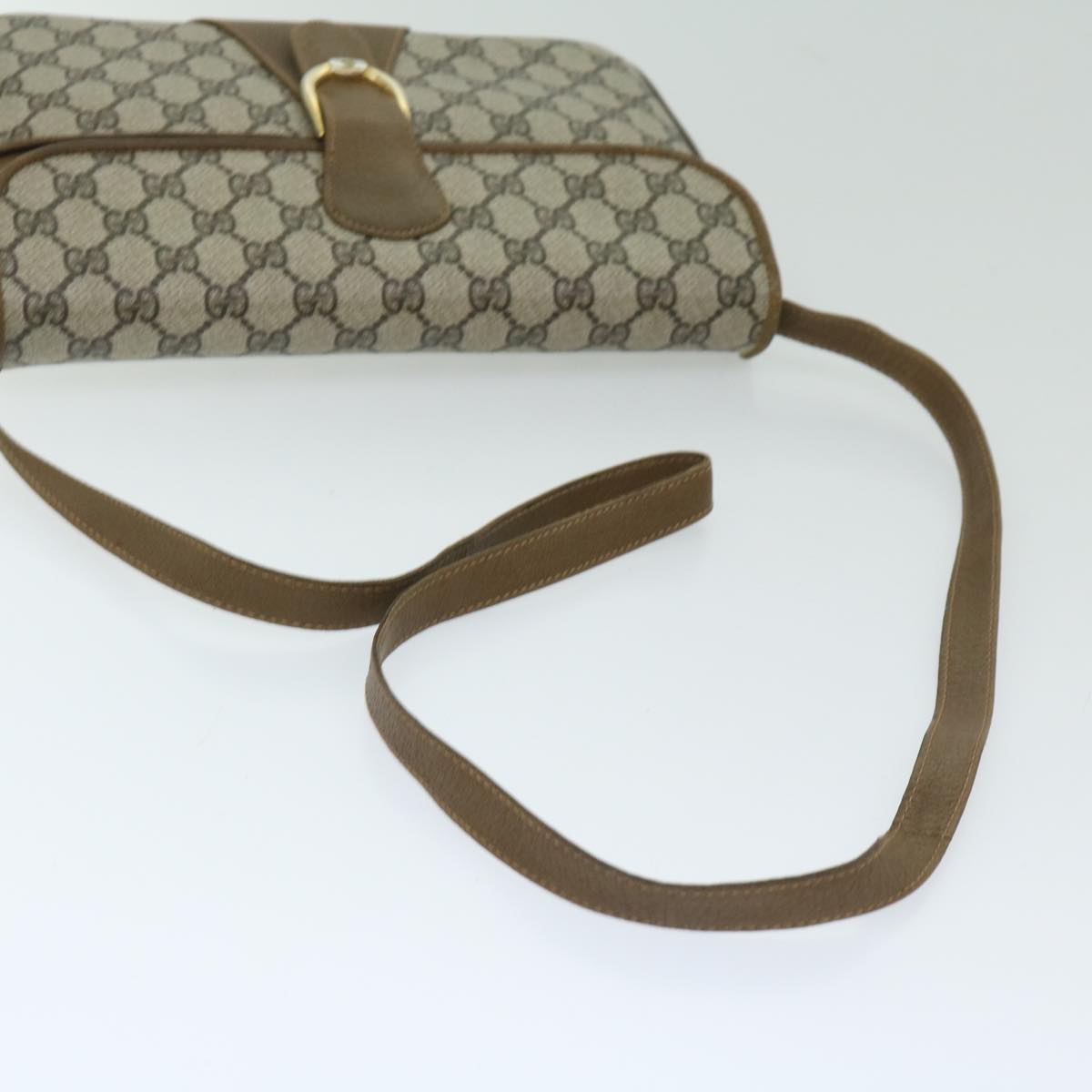 GUCCI GG Supreme Shoulder Bag PVC Beige Auth ep3681