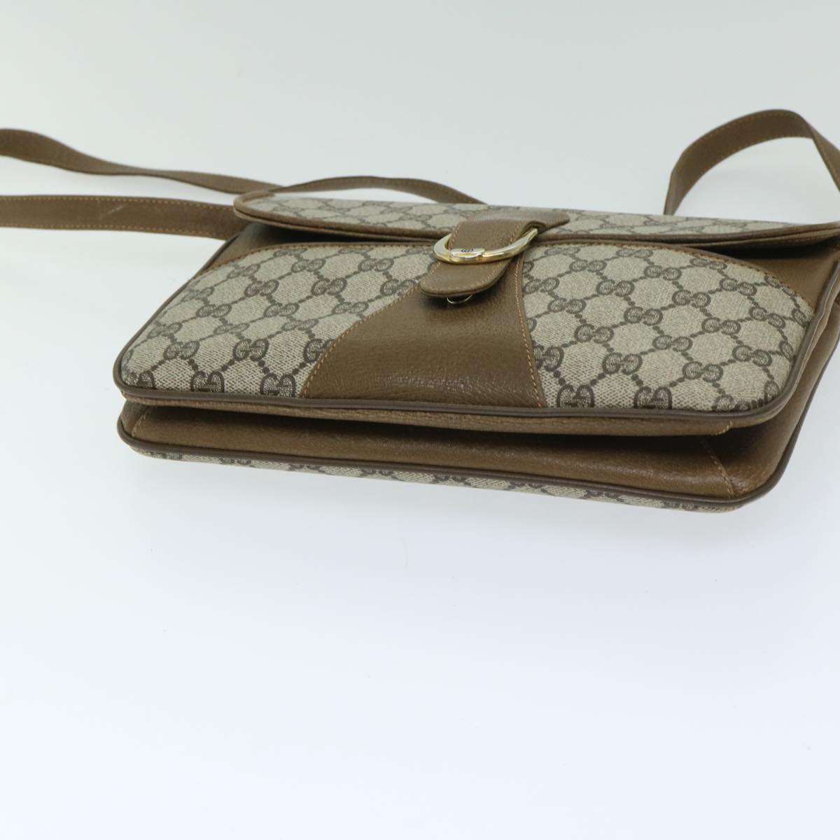 GUCCI GG Supreme Shoulder Bag PVC Beige Auth ep3681