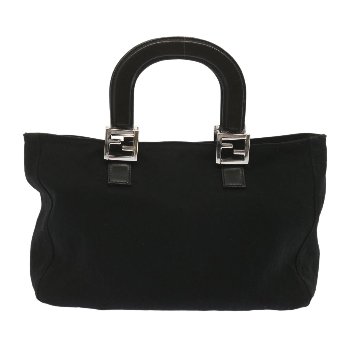 FENDI Hand Bag Nylon Black Auth ep3688