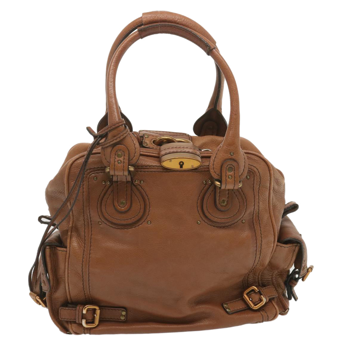 Chloe Paddington Shoulder Bag Leather Brown Auth ep3698