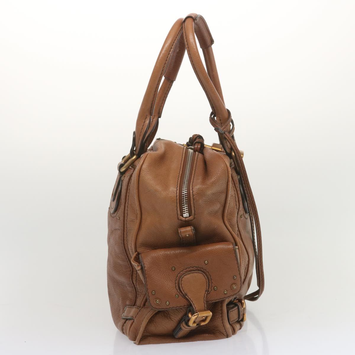 Chloe Paddington Shoulder Bag Leather Brown Auth ep3698