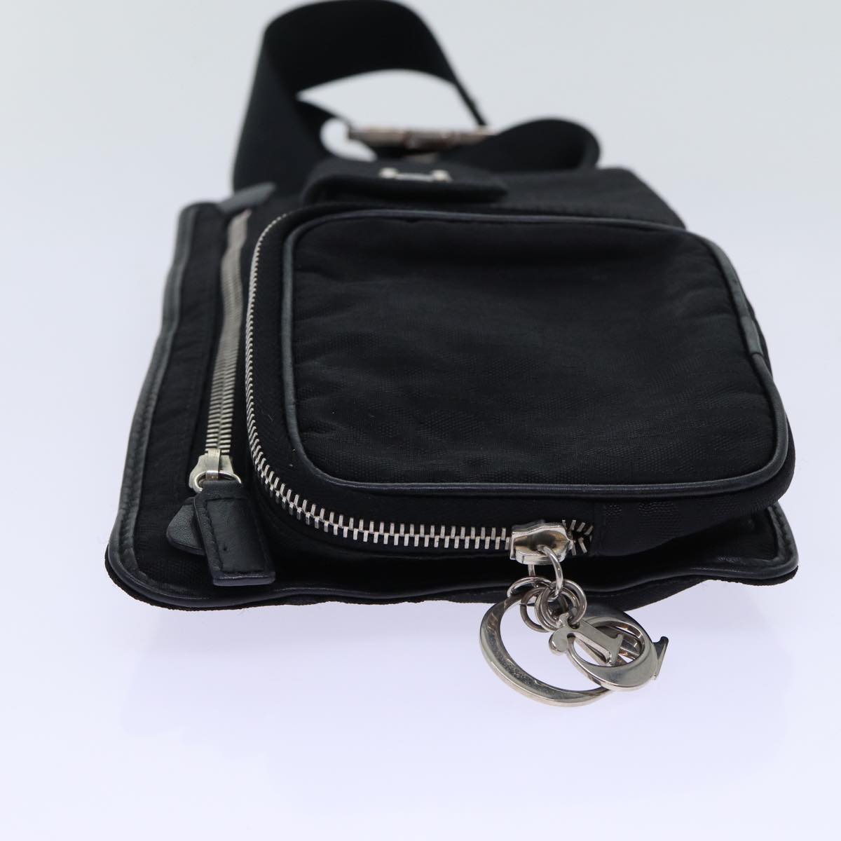 Christian Dior Trotter Canvas Waist bag Black Auth ep3700