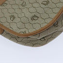 Christian Dior Honeycomb Canvas Shoulder Bag PVC Leather Beige Auth ep3713-16