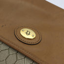 Christian Dior Honeycomb Canvas Shoulder Bag PVC Leather Beige Auth ep3713-10