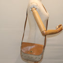 Christian Dior Honeycomb Canvas Shoulder Bag PVC Leather Beige Auth ep3713-20