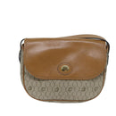 Christian Dior Honeycomb Canvas Shoulder Bag PVC Leather Beige Auth ep3713-13