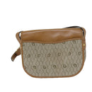 Christian Dior Honeycomb Canvas Shoulder Bag PVC Leather Beige Auth ep3713-2