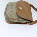 Christian Dior Honeycomb Canvas Shoulder Bag PVC Leather Beige Auth ep3713-4