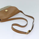 Christian Dior Honeycomb Canvas Shoulder Bag PVC Leather Beige Auth ep3713-7