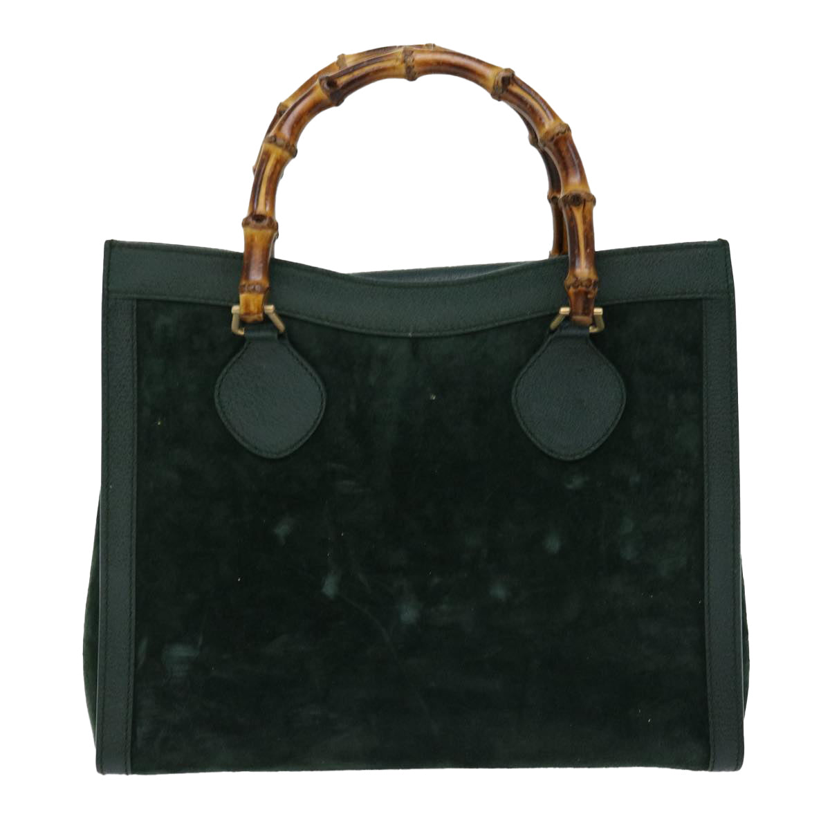 GUCCI Bamboo Tote Bag Suede Green 002 2853 0260 0 Auth ep3721 - 0