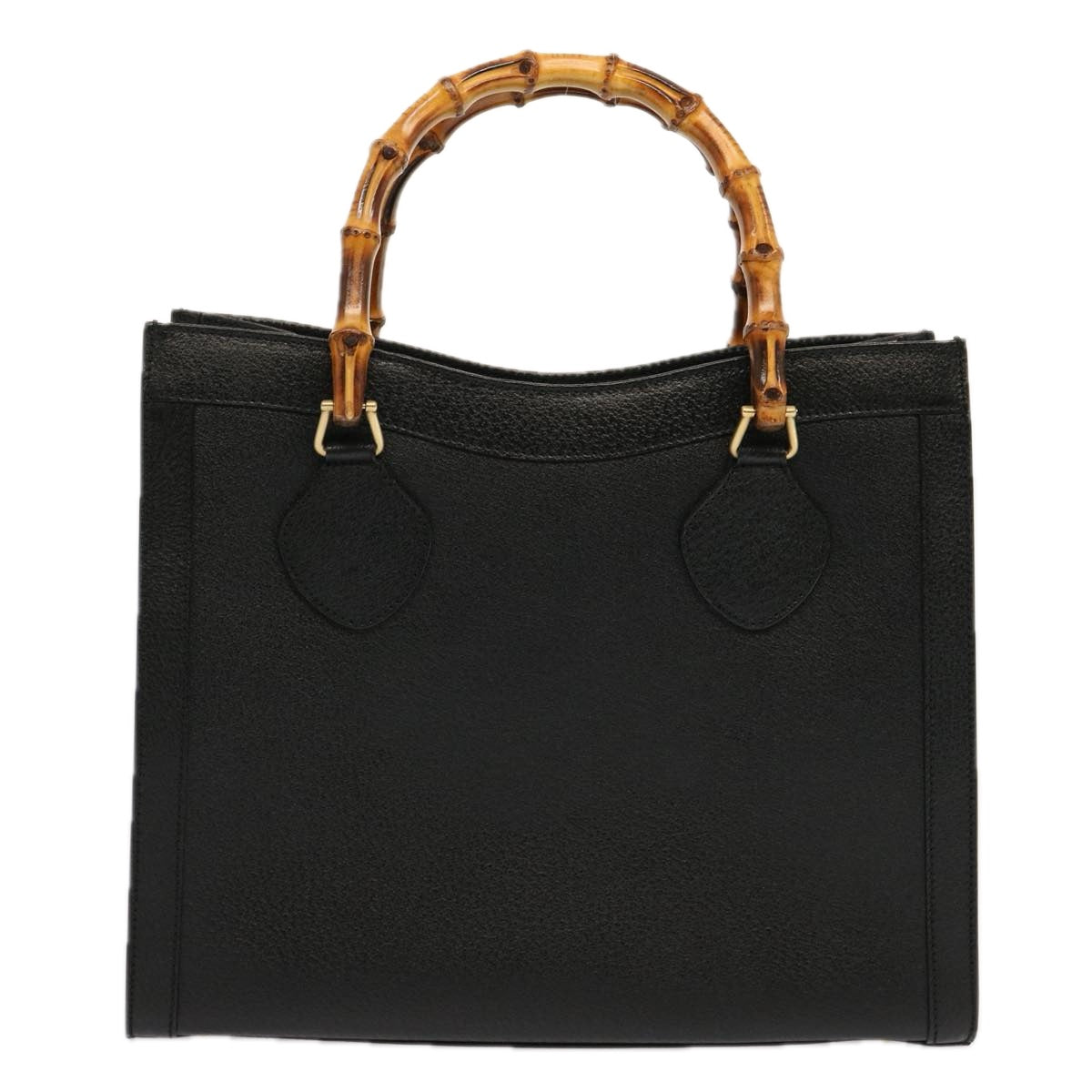 GUCCI Bamboo Tote Bag Leather Black 002 1095 0260 Auth ep3725