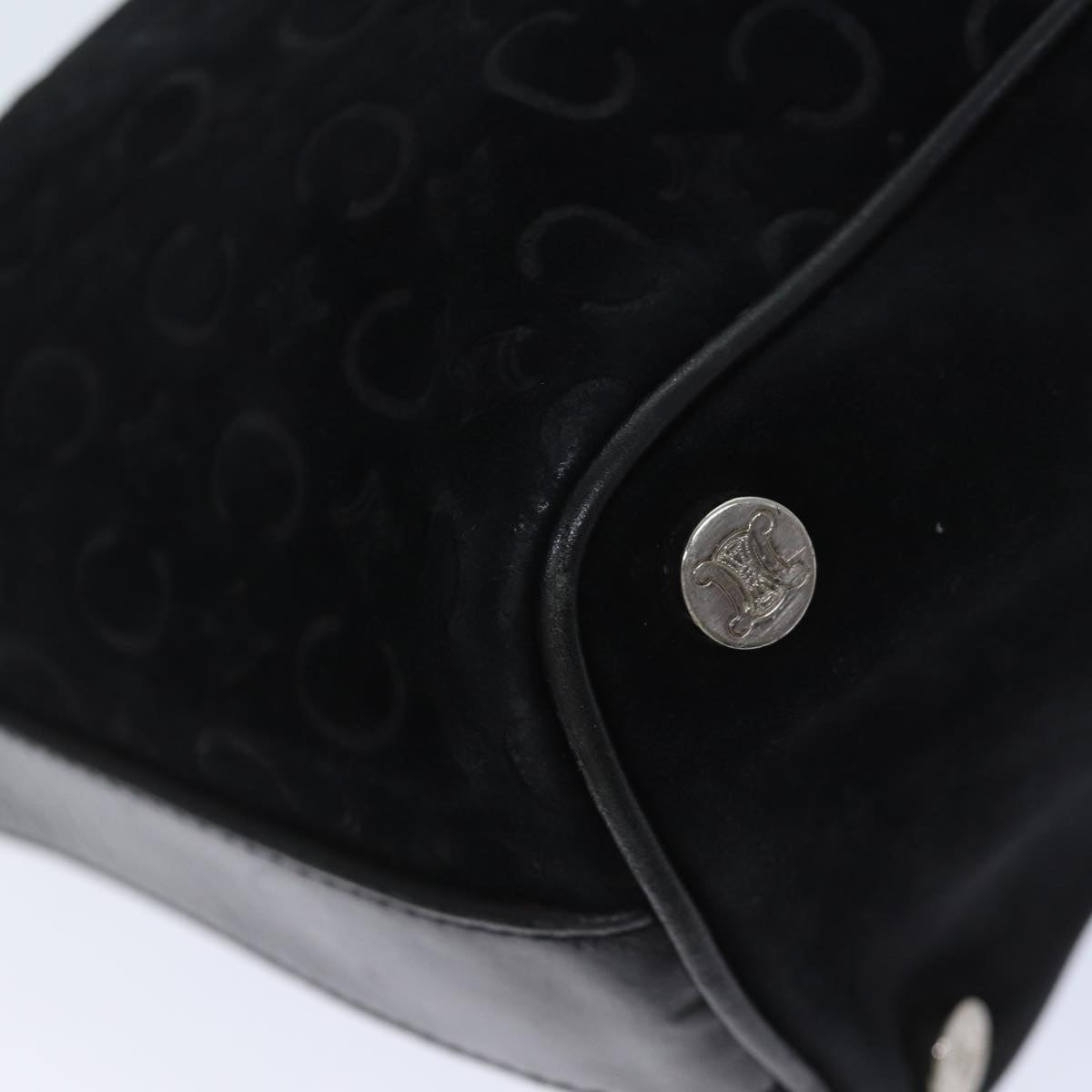 CELINE C Macadam Canvas Shoulder Bag Black Auth ep3728