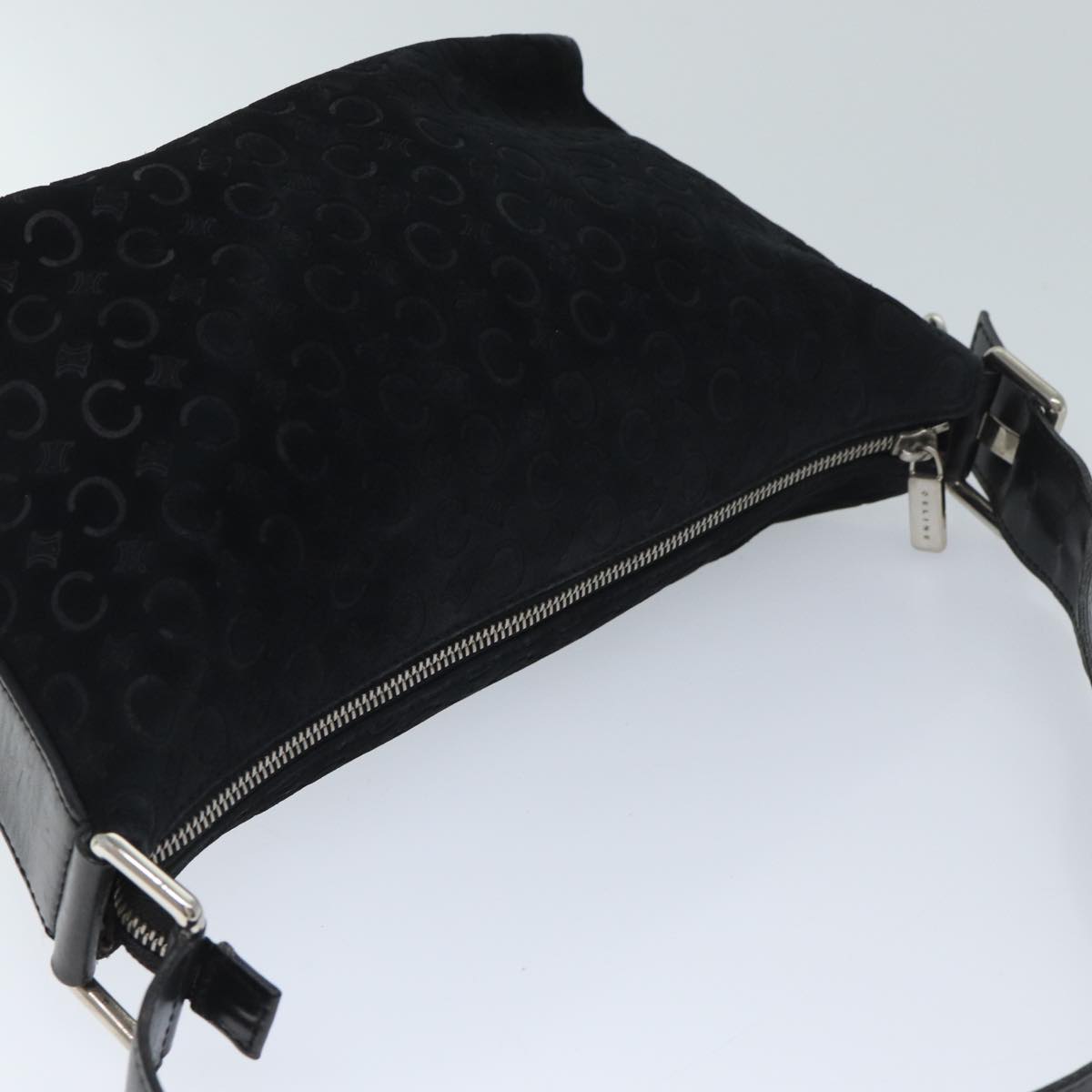 CELINE C Macadam Canvas Shoulder Bag Black Auth ep3728