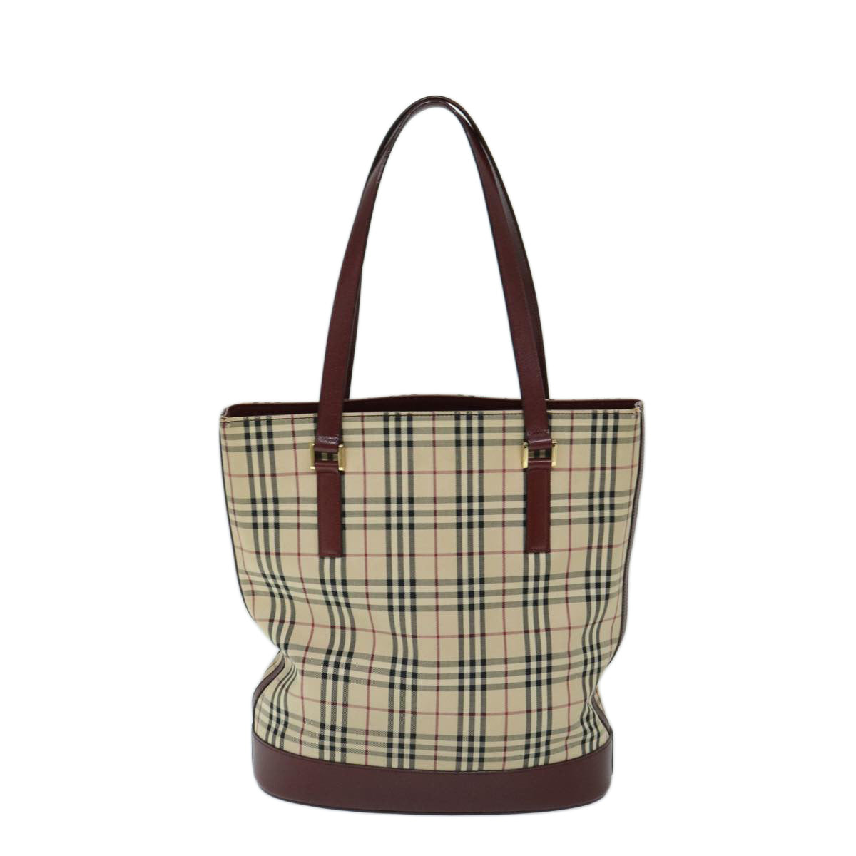 BURBERRY Nova Check Tote Bag Canvas Beige Auth ep3741 - 0