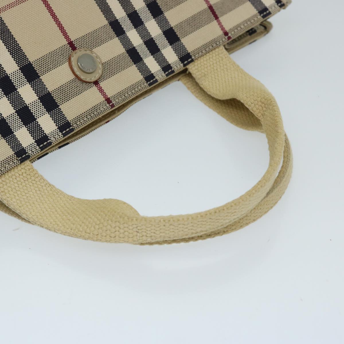 BURBERRY Nova Check Hand Bag Canvas Beige Auth ep3743