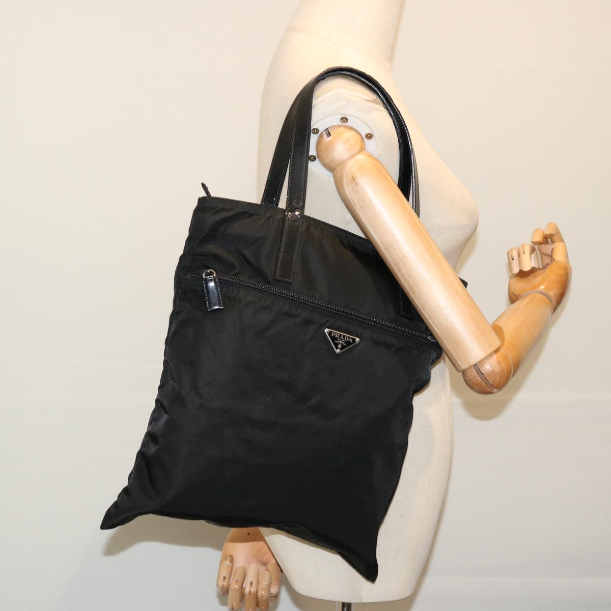 PRADA Hand Bag Nylon Black Auth ep3746