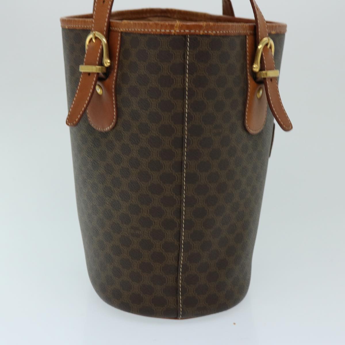 CELINE Macadam Canvas Tote Bag PVC Leather Brown Auth ep3752