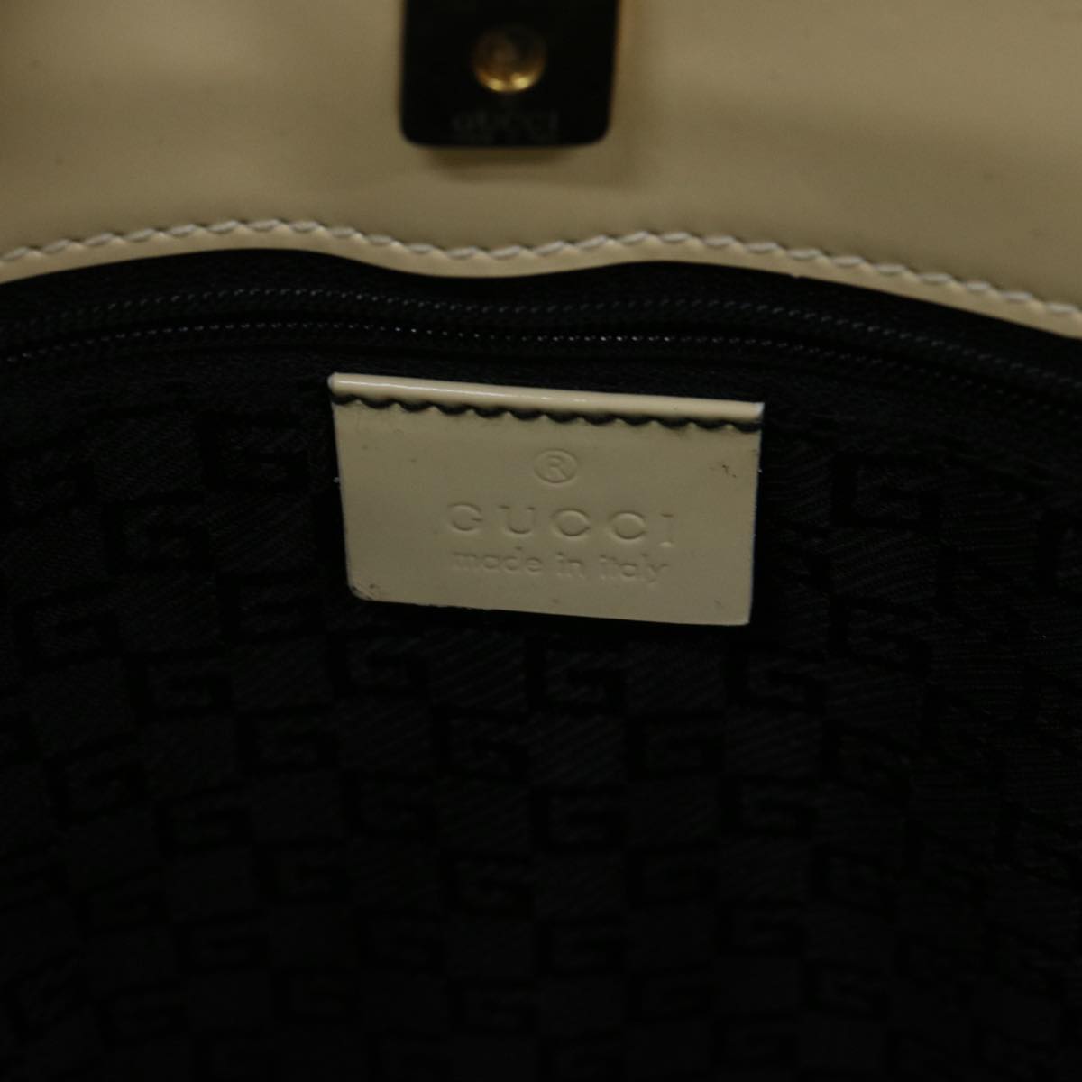 GUCCI Shoulder Bag Canvas Cream Black 001 4231 Auth ep3754