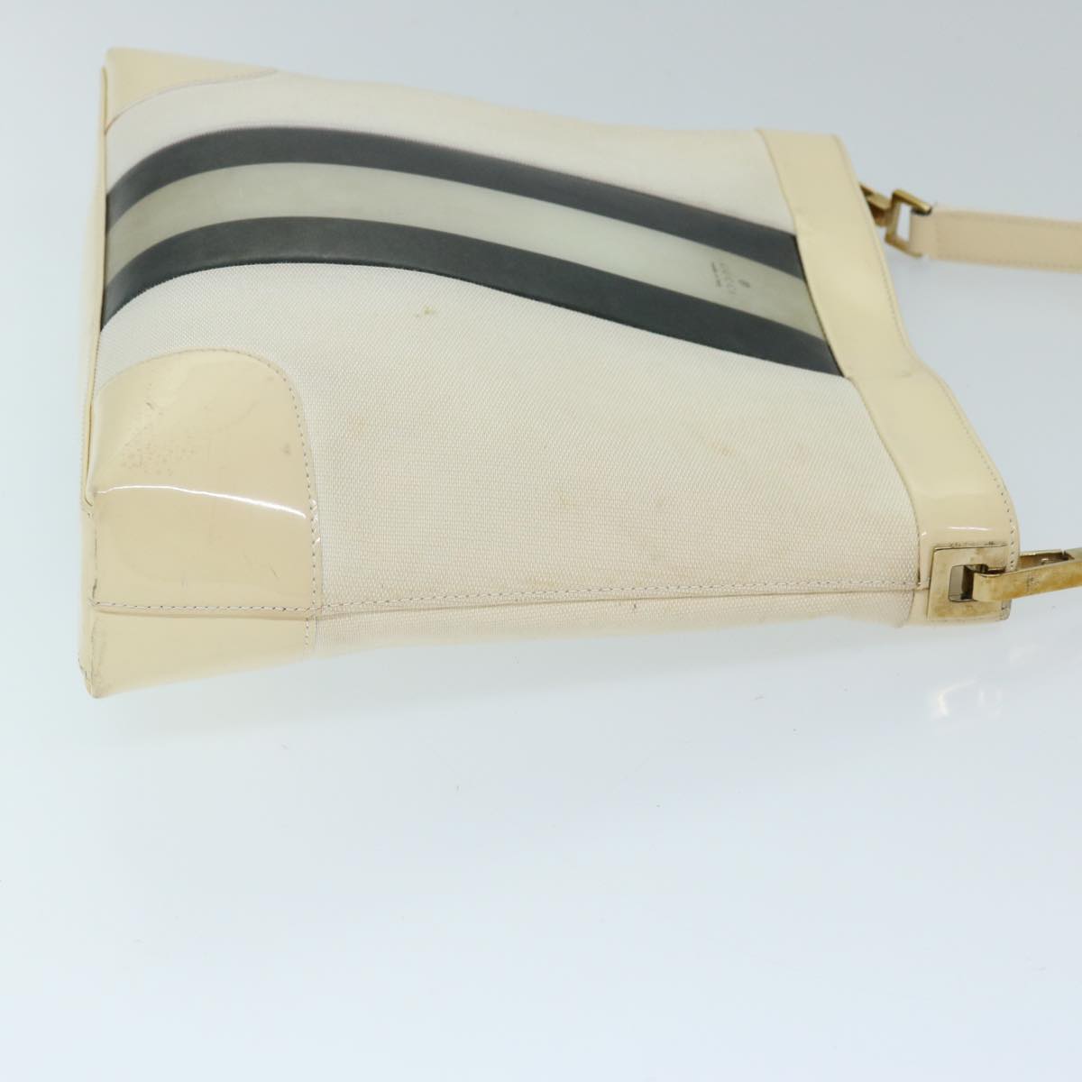 GUCCI Shoulder Bag Canvas Cream Black 001 4231 Auth ep3754