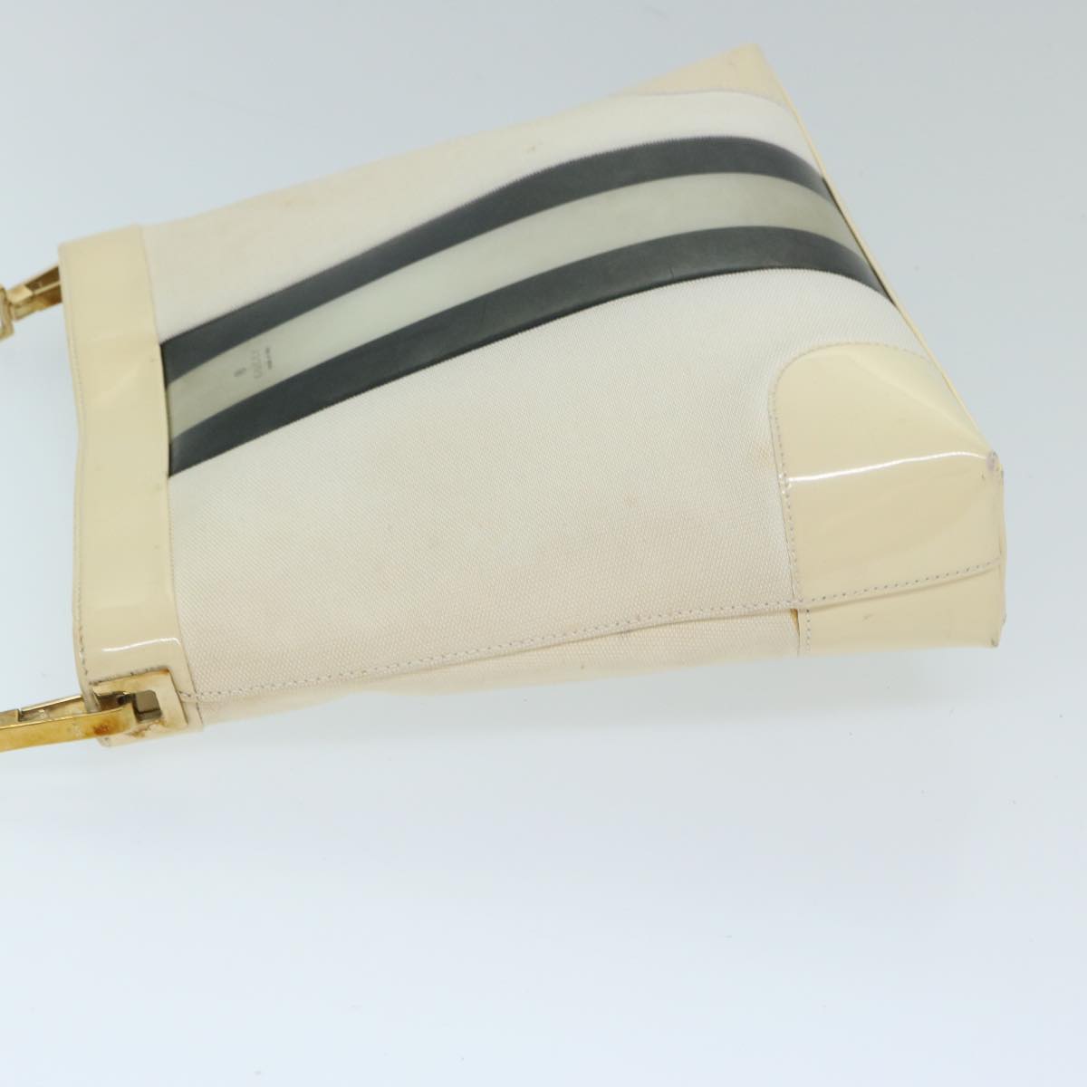 GUCCI Shoulder Bag Canvas Cream Black 001 4231 Auth ep3754