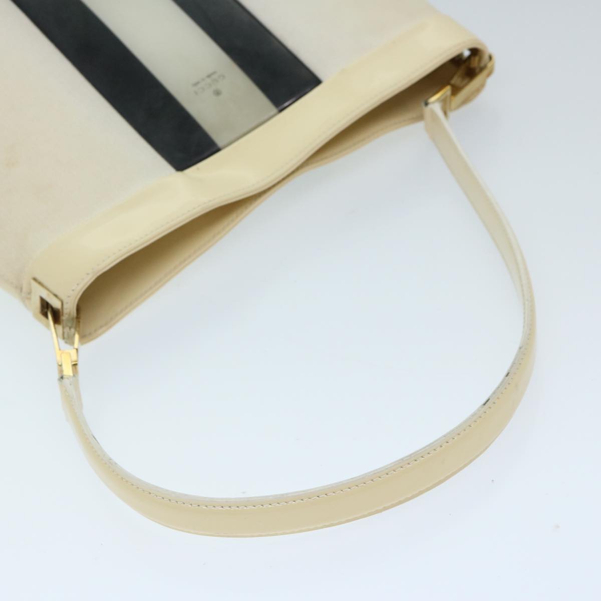 GUCCI Shoulder Bag Canvas Cream Black 001 4231 Auth ep3754