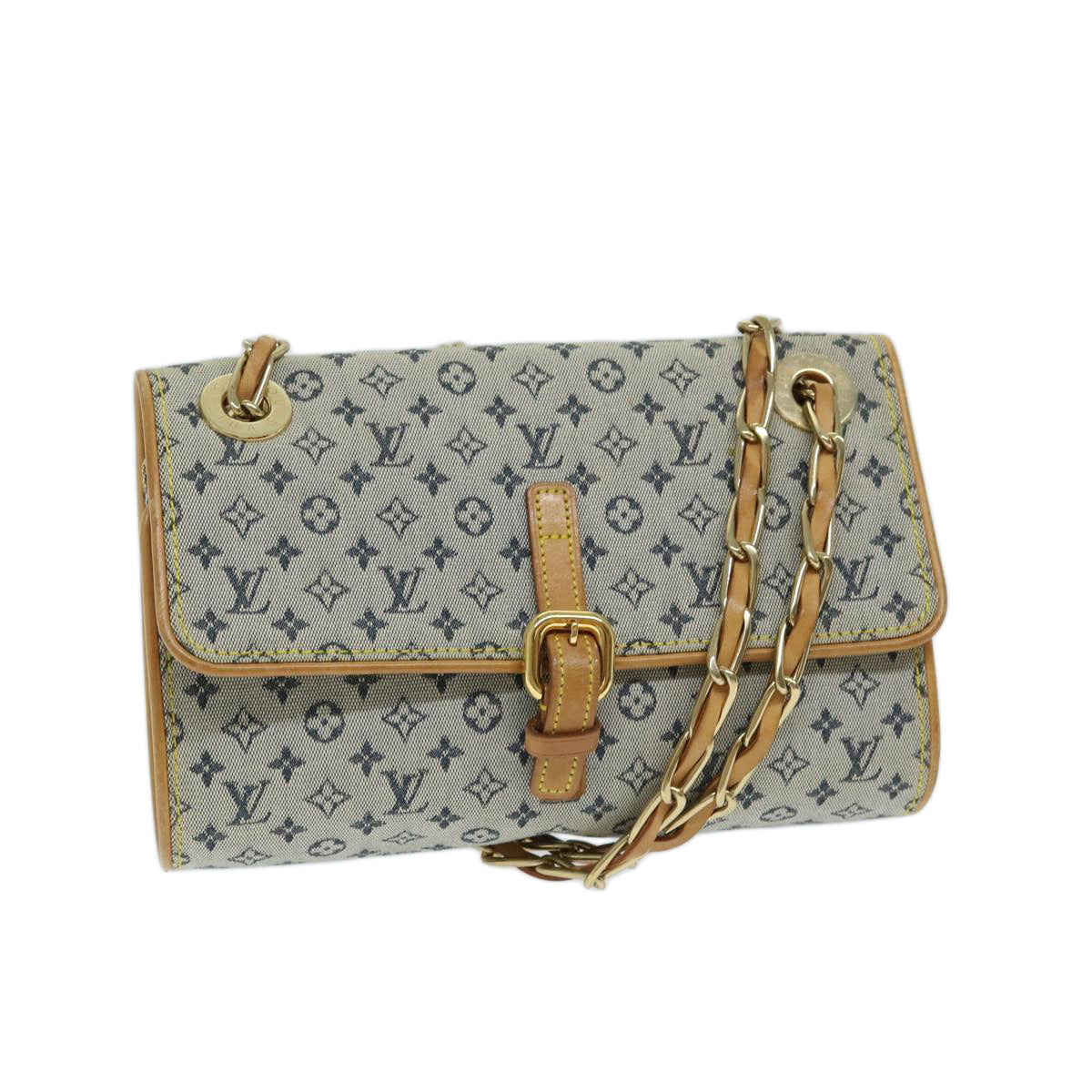 LOUIS VUITTON Monogram Mini Camille Chain Shoulder Bag Blue M92002 Auth ep3756