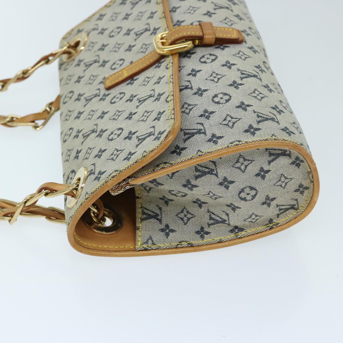 LOUIS VUITTON Monogram Mini Camille Chain Shoulder Bag Blue M92002 Auth ep3756