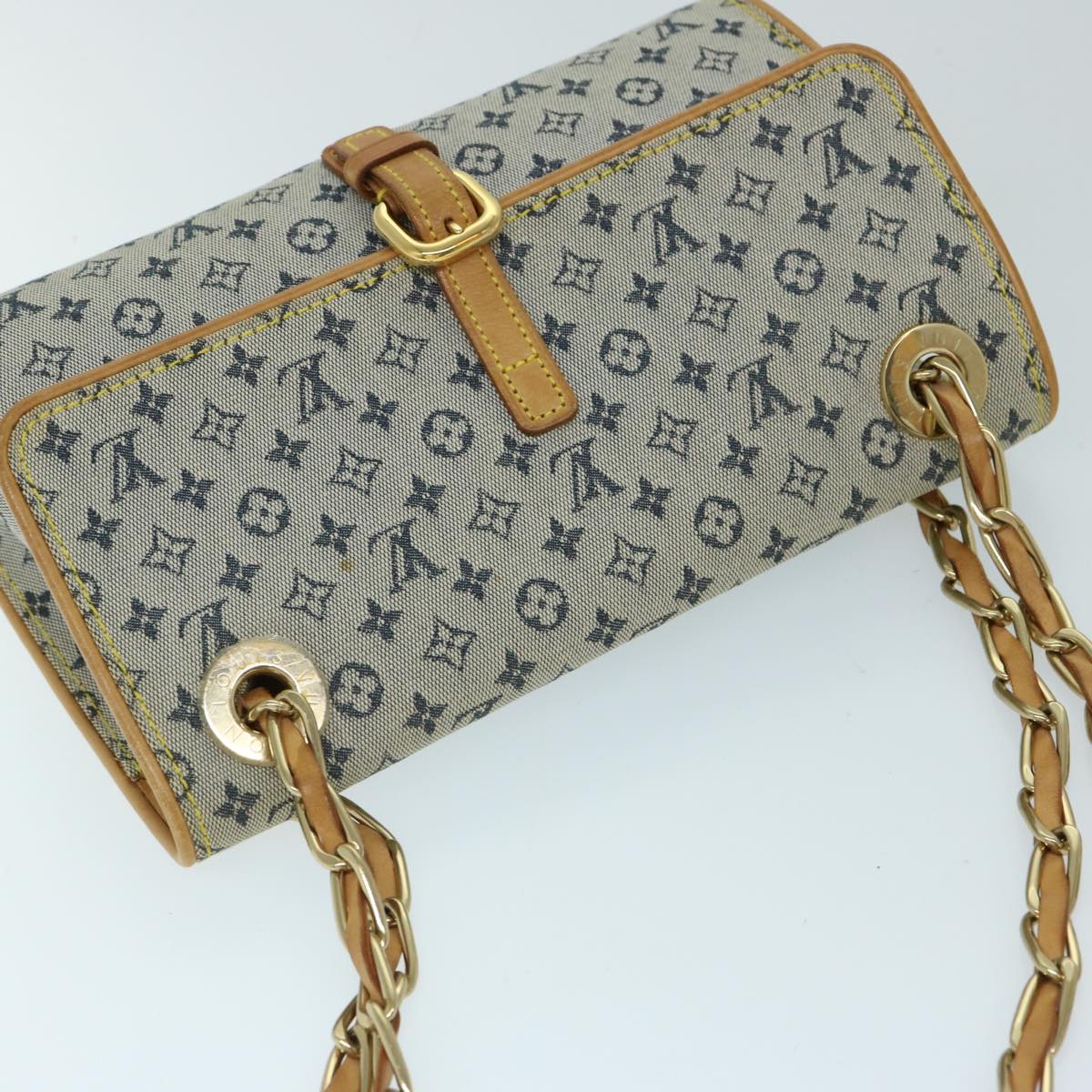 LOUIS VUITTON Monogram Mini Camille Chain Shoulder Bag Blue M92002 Auth ep3756