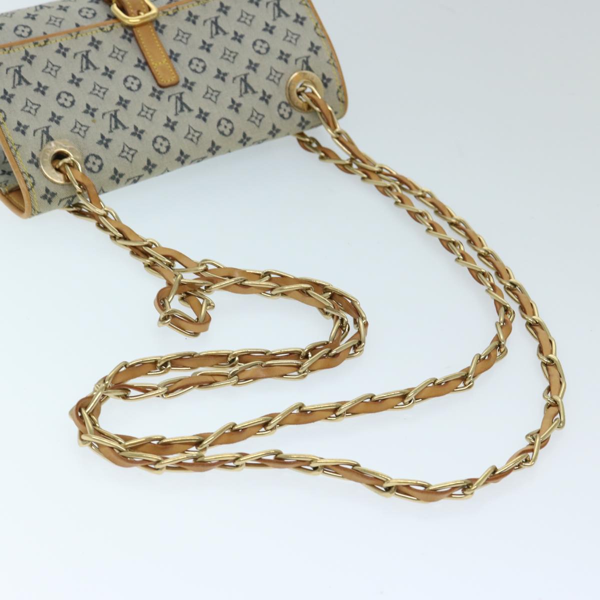 LOUIS VUITTON Monogram Mini Camille Chain Shoulder Bag Blue M92002 Auth ep3756