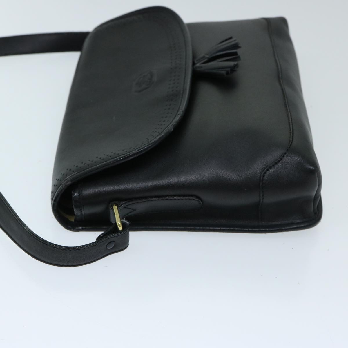Burberrys Shoulder Bag Leather Black Auth ep3768