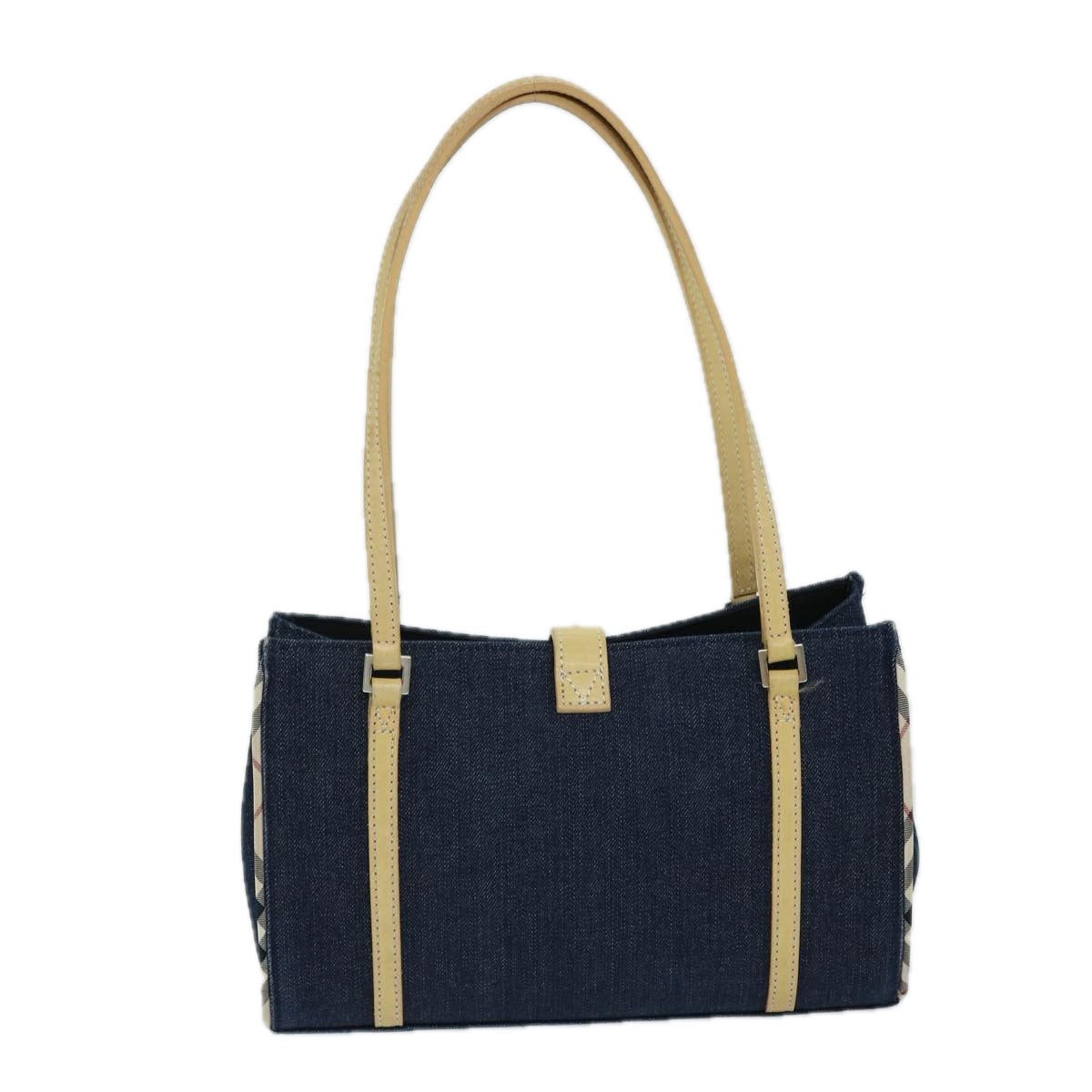 BURBERRY Blue Label Hand Bag Canvas Navy Auth ep3769 - 0