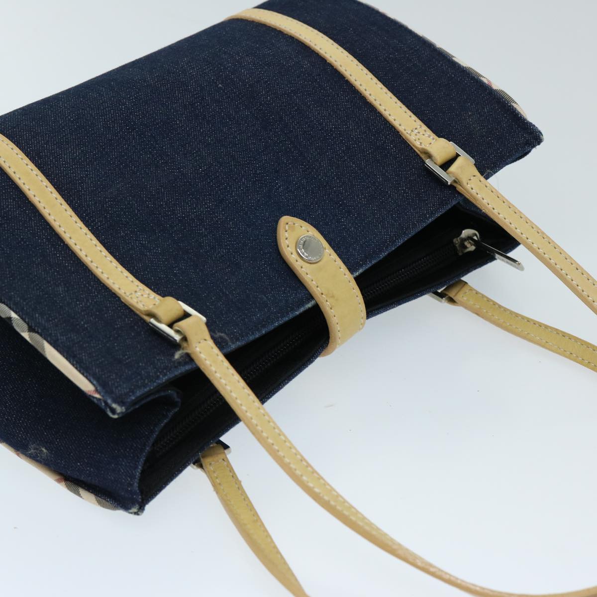 BURBERRY Blue Label Hand Bag Canvas Navy Auth ep3769