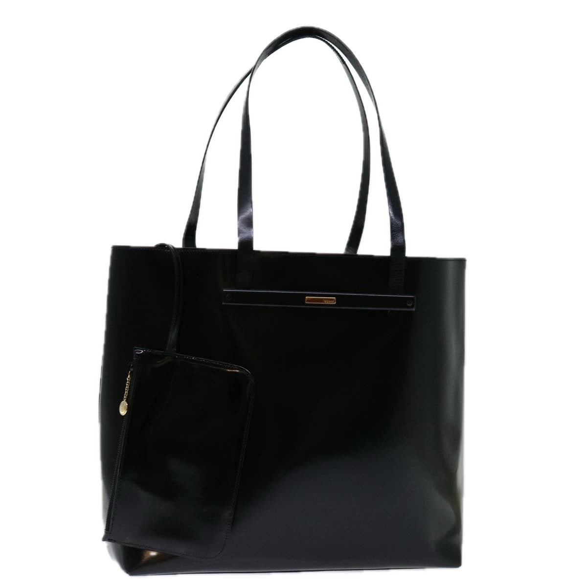 GUCCI Tote Bag Patent leather Black Auth ep3770