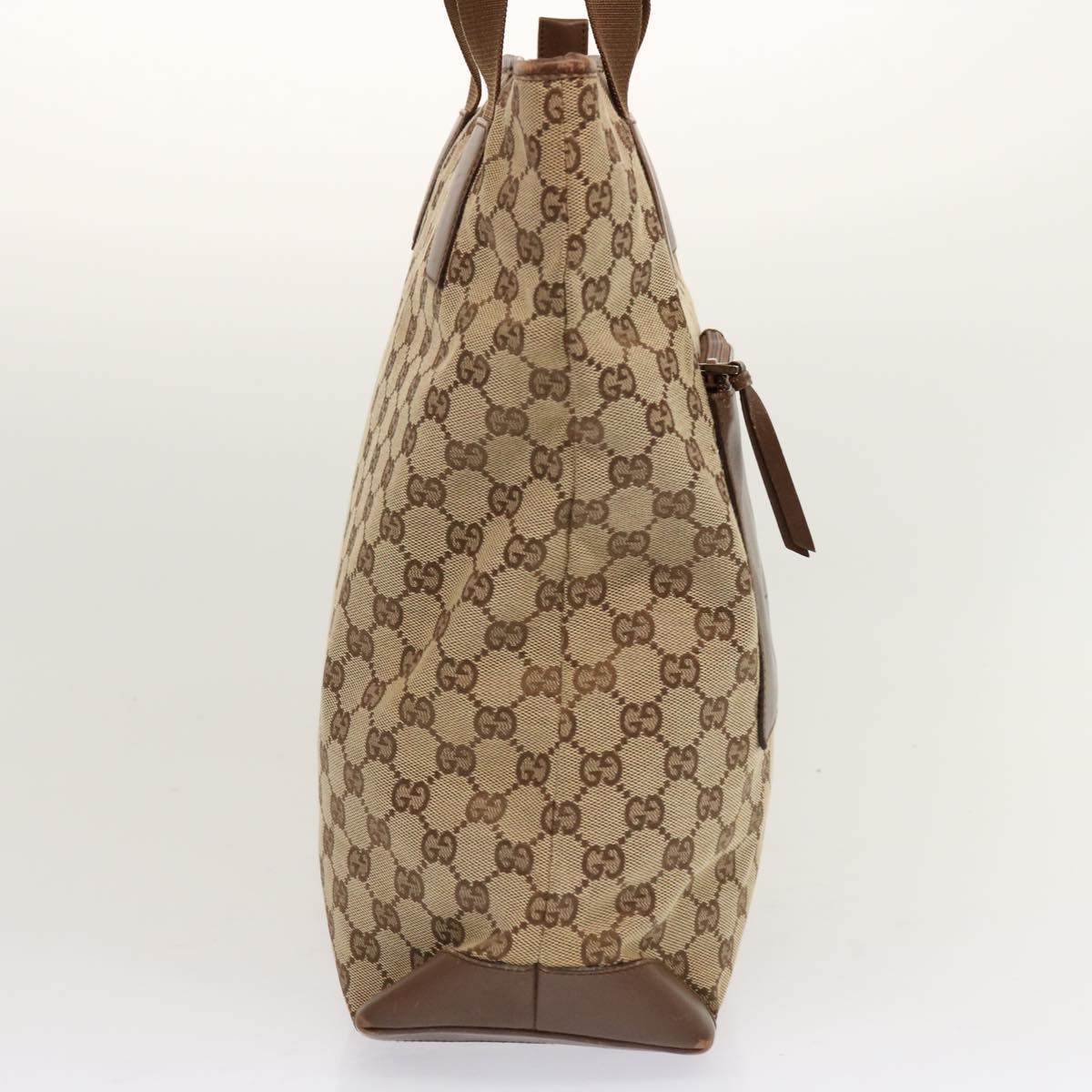 GUCCI GG Canvas Tote Bag Beige Brown 019 0401 Auth ep3771