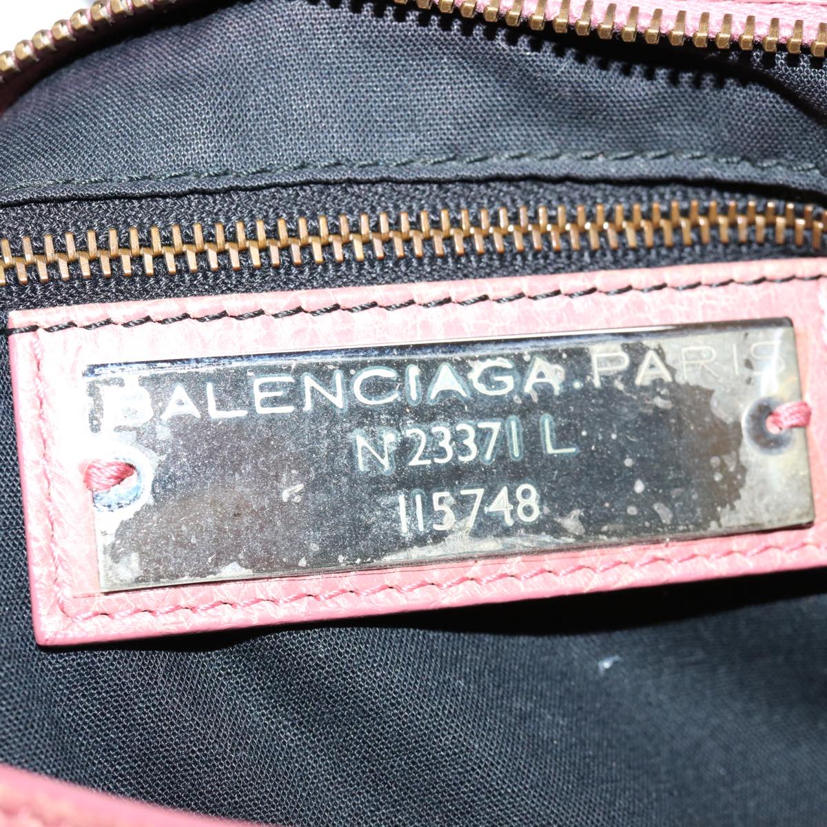 BALENCIAGA The City Hand Bag Leather 2way Pink 115748 Auth ep3782