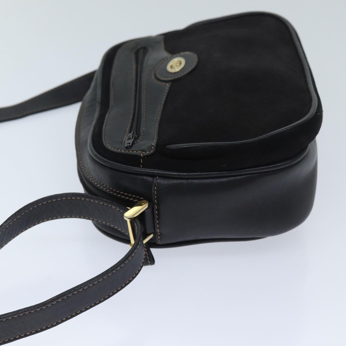 GUCCI Shoulder Bag Suede Black Auth ep3790