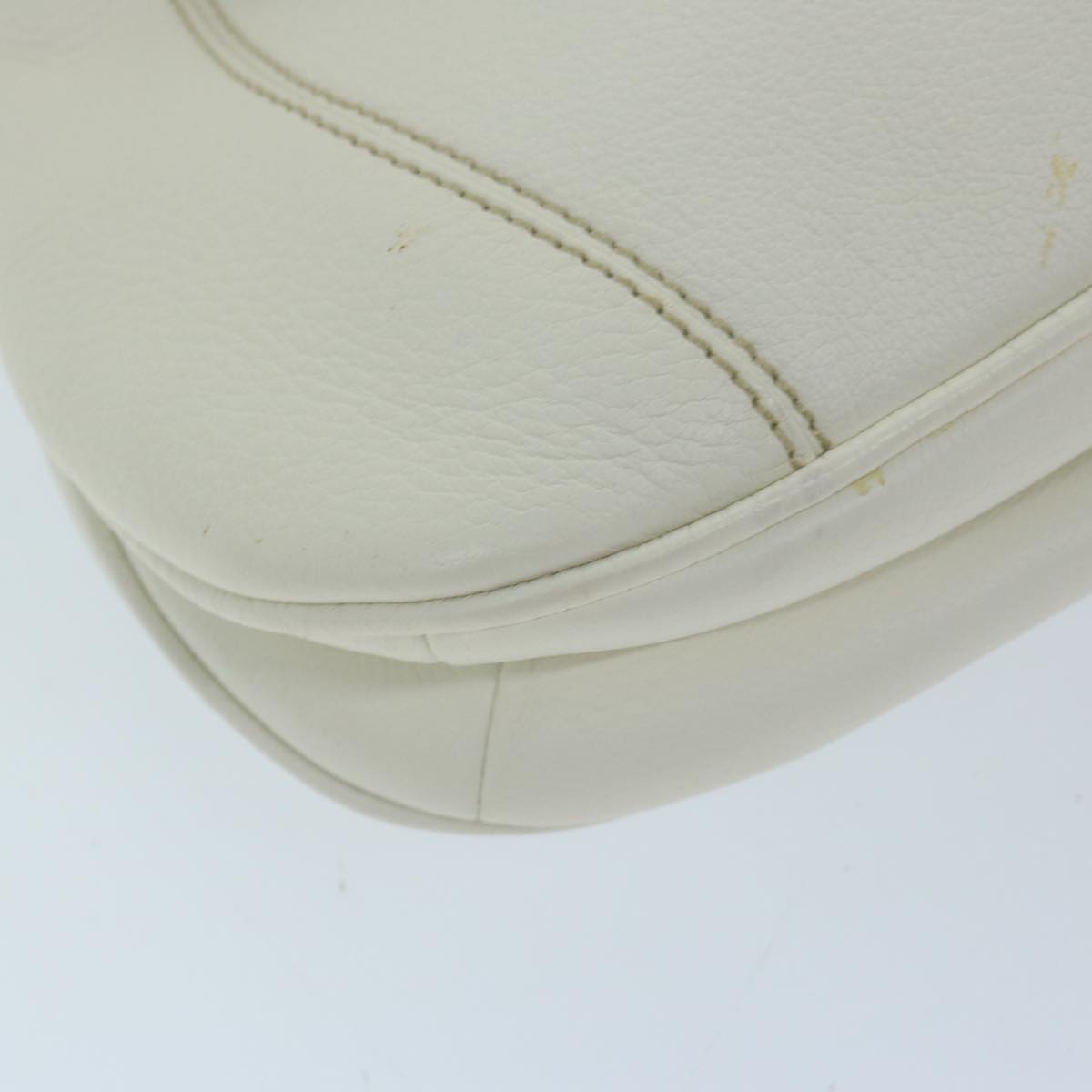 PRADA Shoulder Bag Leather White Auth ep3809