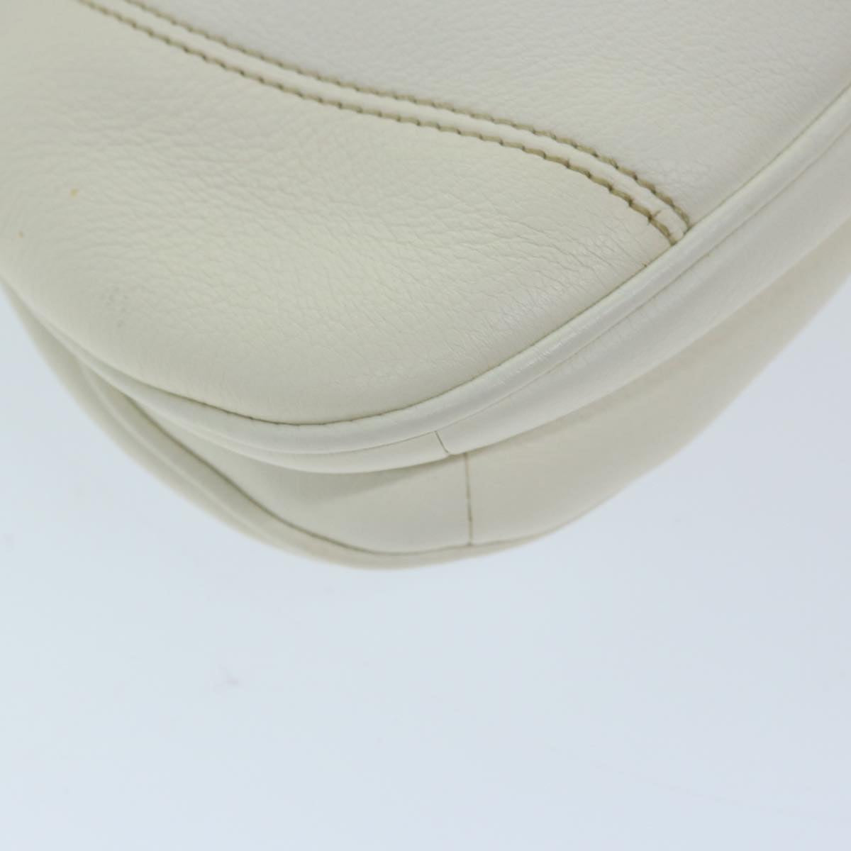 PRADA Shoulder Bag Leather White Auth ep3809