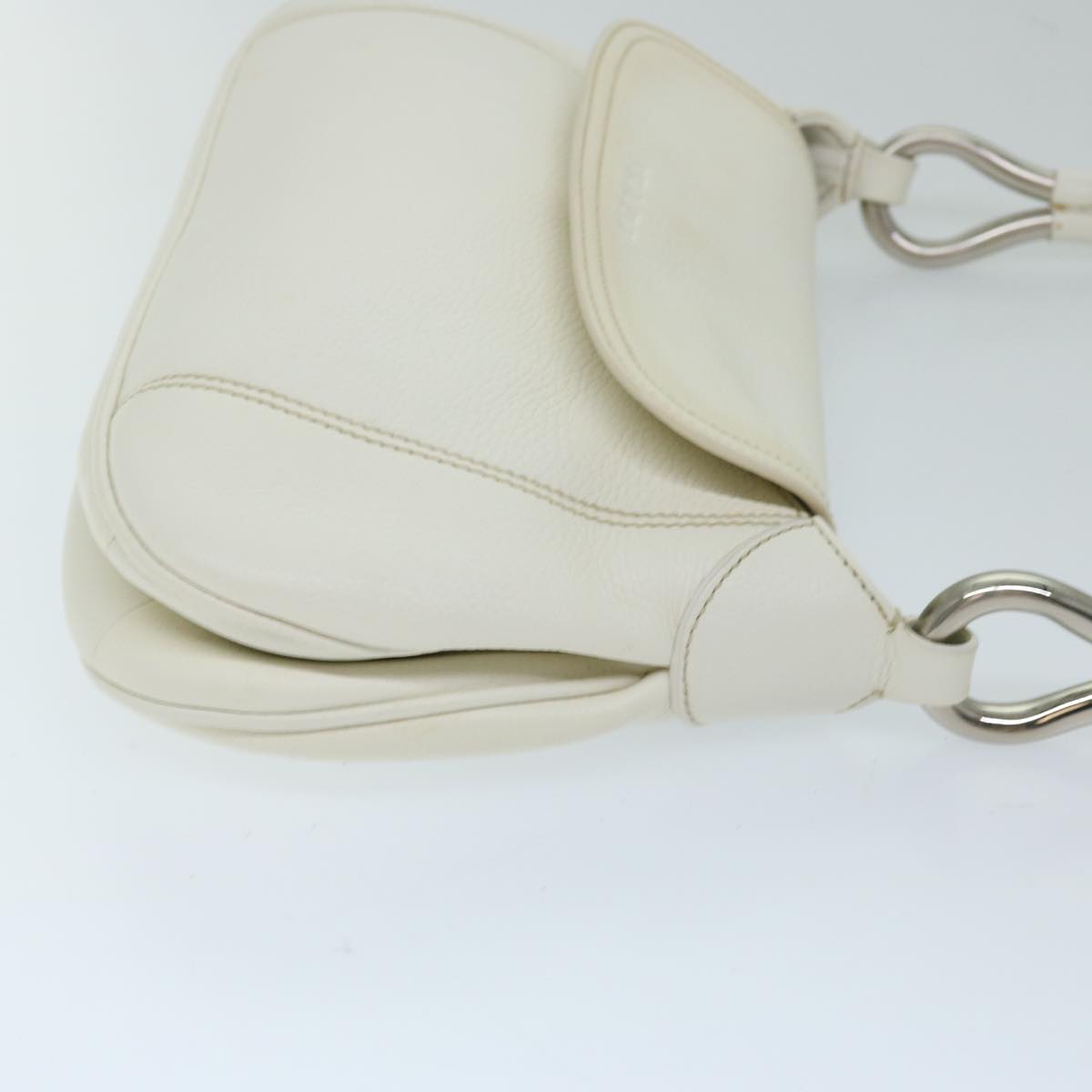 PRADA Shoulder Bag Leather White Auth ep3809