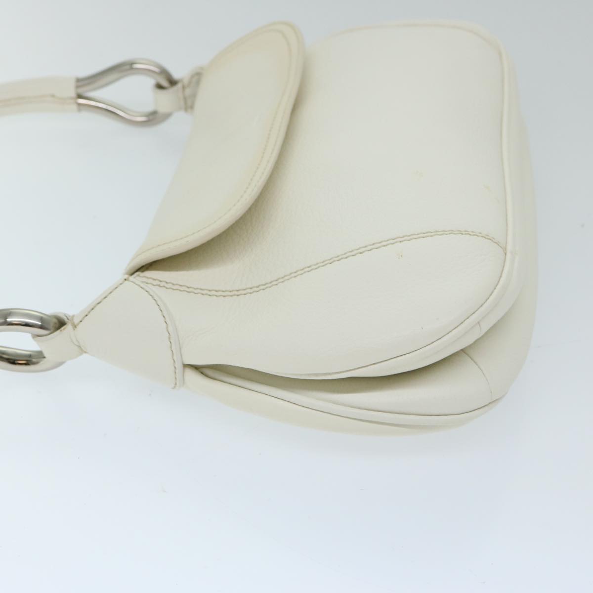 PRADA Shoulder Bag Leather White Auth ep3809