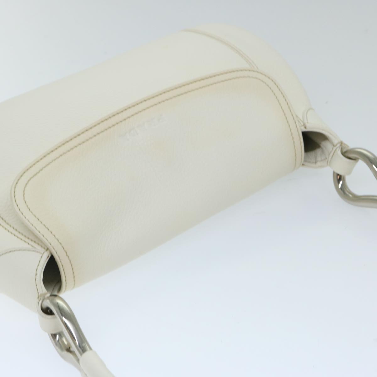 PRADA Shoulder Bag Leather White Auth ep3809