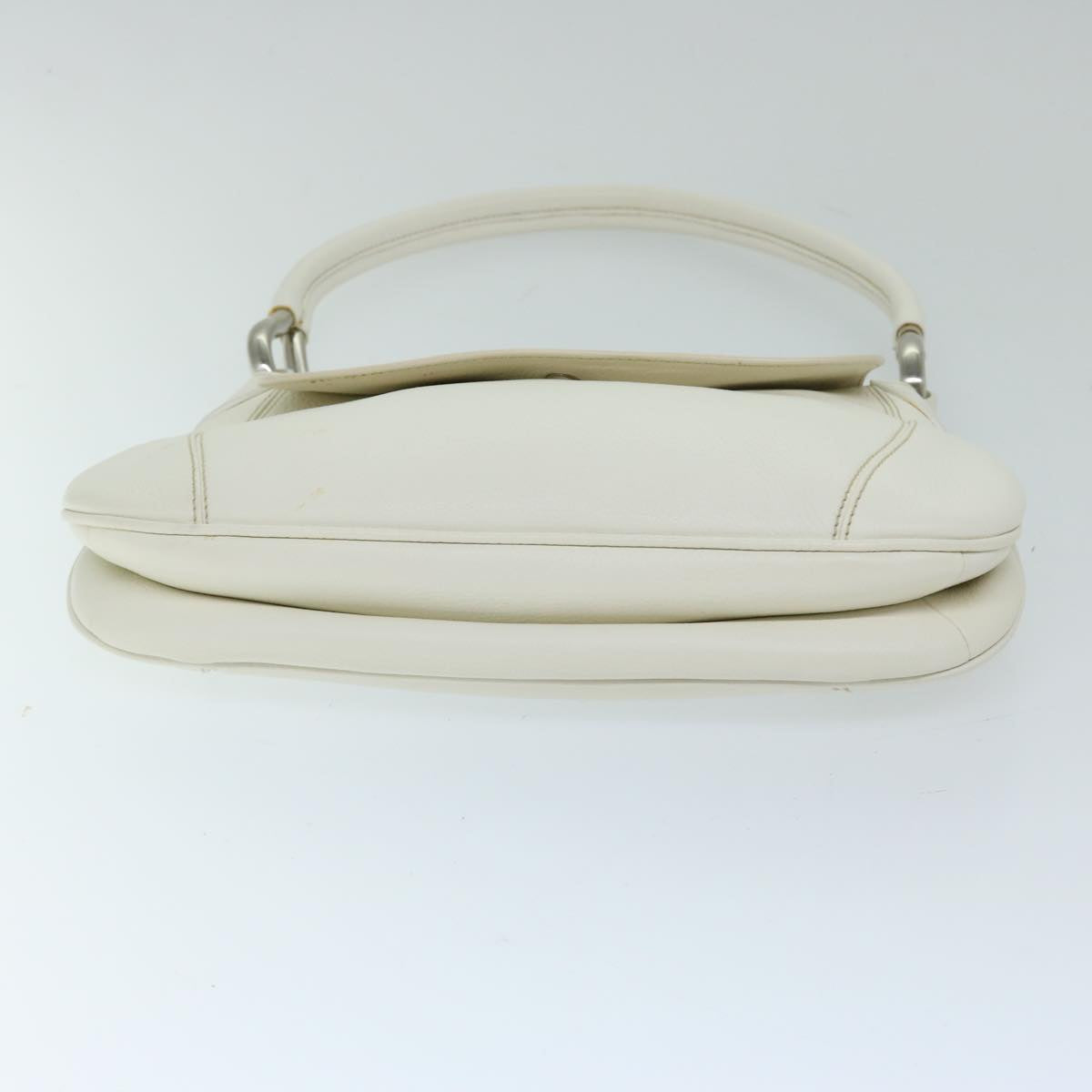 PRADA Shoulder Bag Leather White Auth ep3809