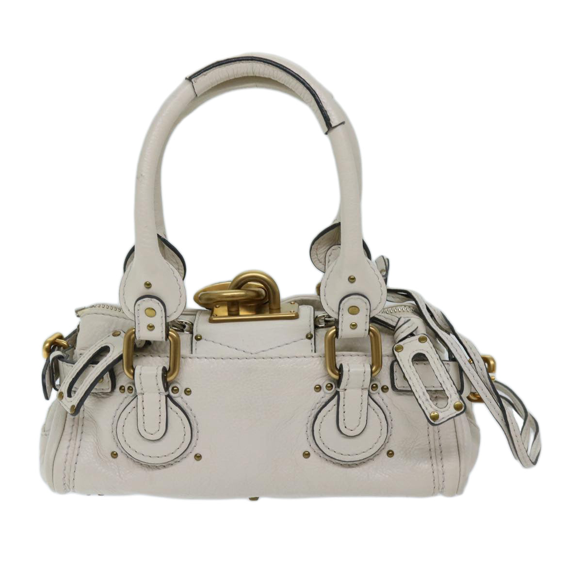 Chloe Paddington Hand Bag Leather White Auth ep3847 - 0