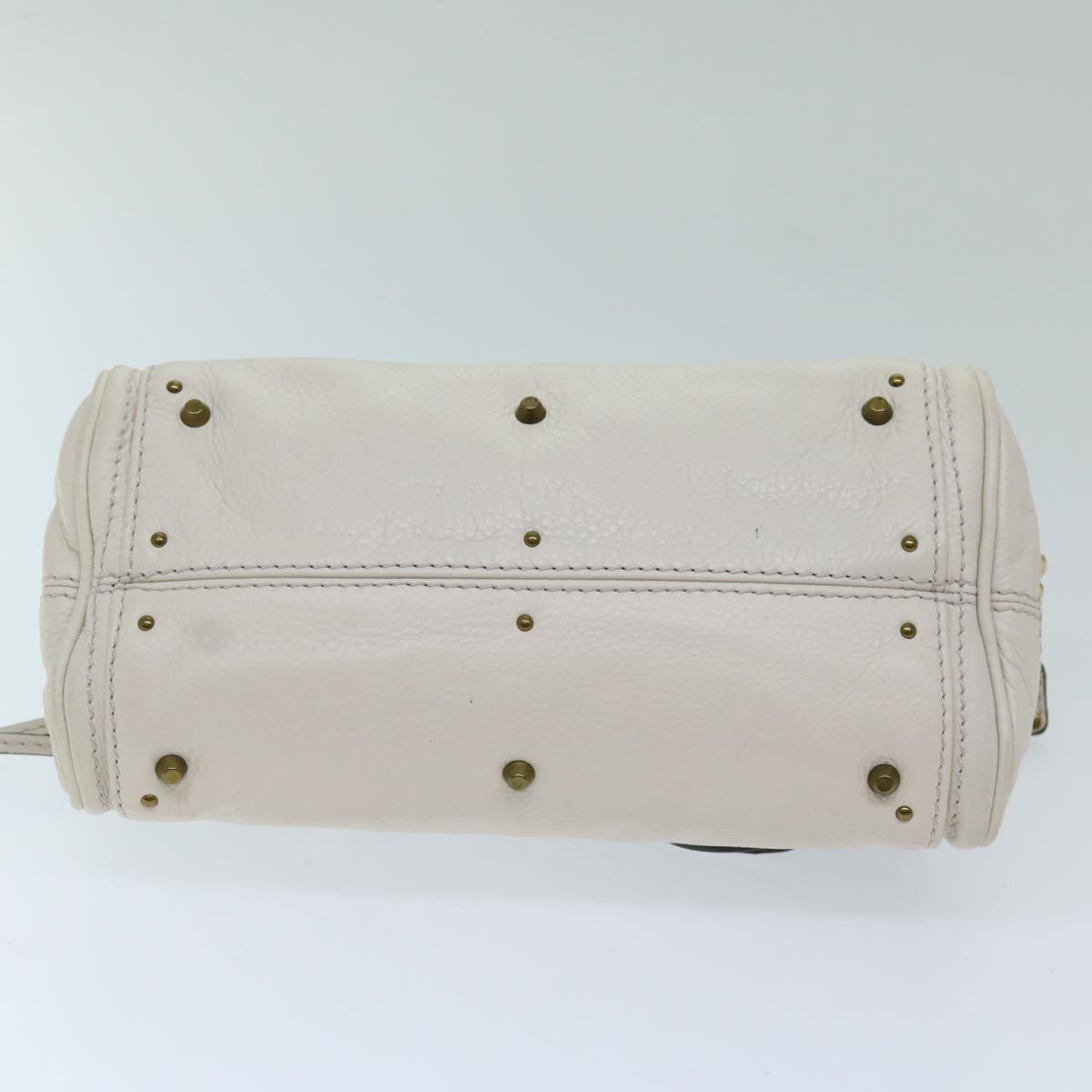 Chloe Paddington Hand Bag Leather White Auth ep3847