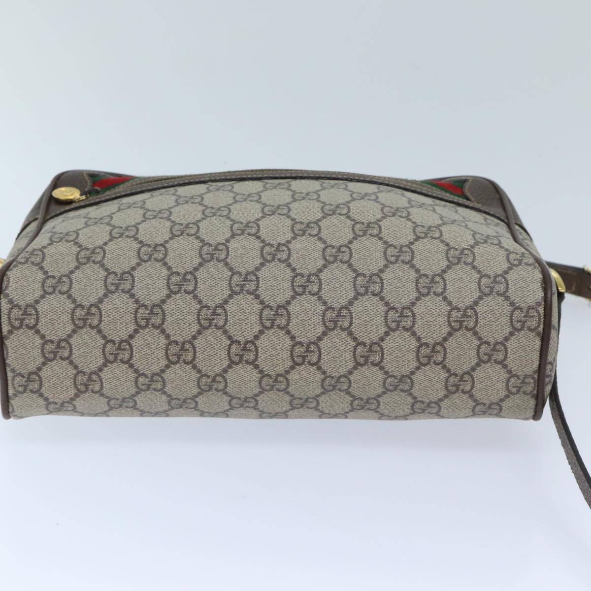 GUCCI GG Supreme Web Sherry Line Shoulder Bag PVC Beige Red 4023 001 Auth ep3849