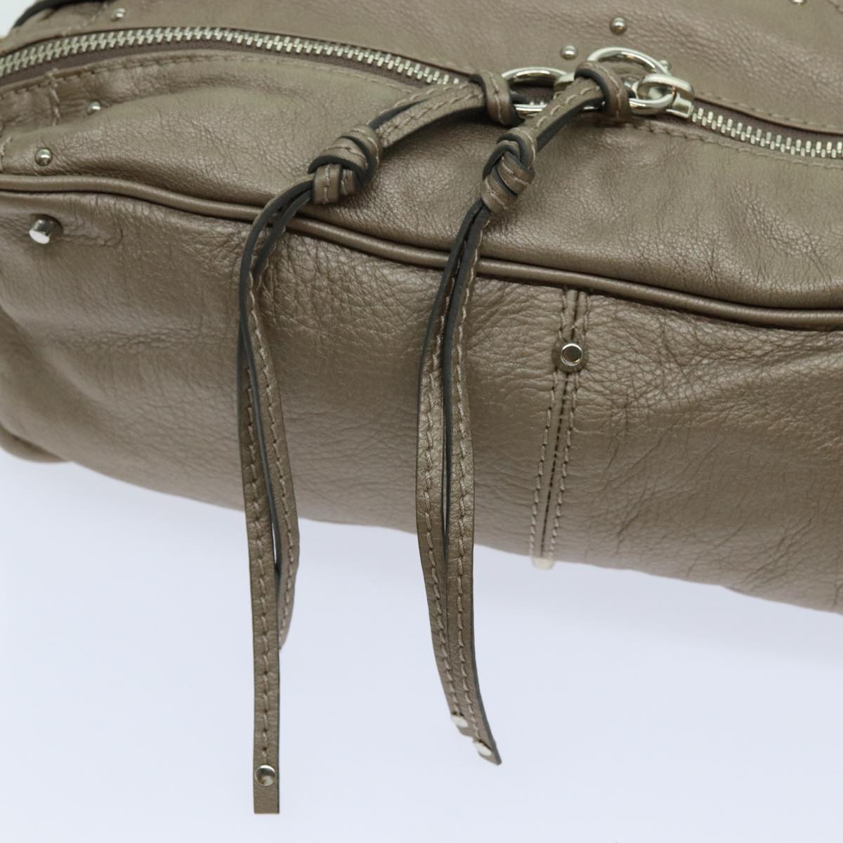 Chloe Paddington Hand Bag Leather Bronze Auth ep3857