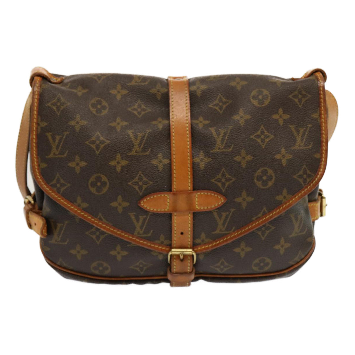 LOUIS VUITTON Monogram Saumur 30 Shoulder Bag M42256 LV Auth ep3870