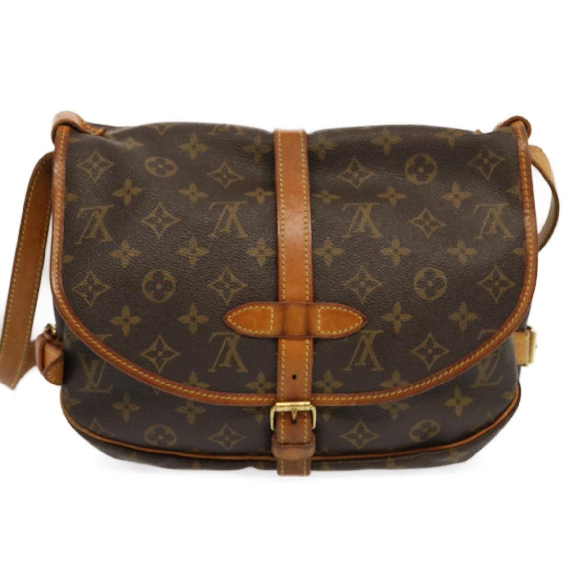 LOUIS VUITTON Monogram Saumur 30 Shoulder Bag M42256 LV Auth ep3870